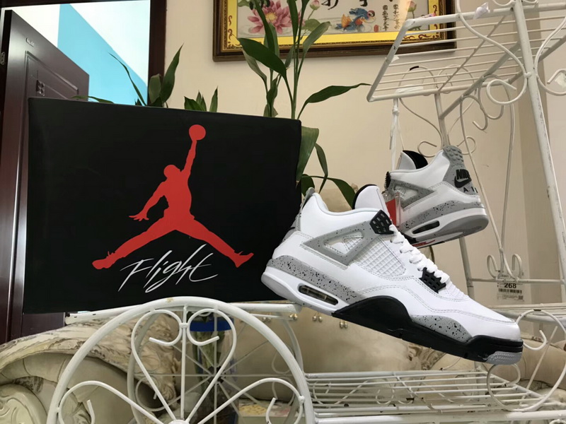 Super max Air Jordan 4 White Cement(98% Authentic quality)